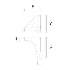 Geometric furniture leg MN-207, product drawing