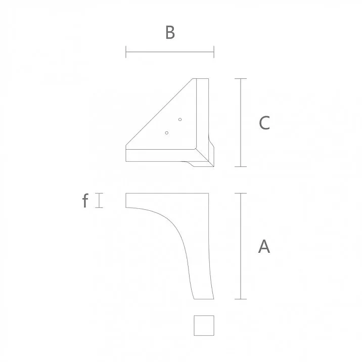 Geometric furniture leg MN-207, product drawing