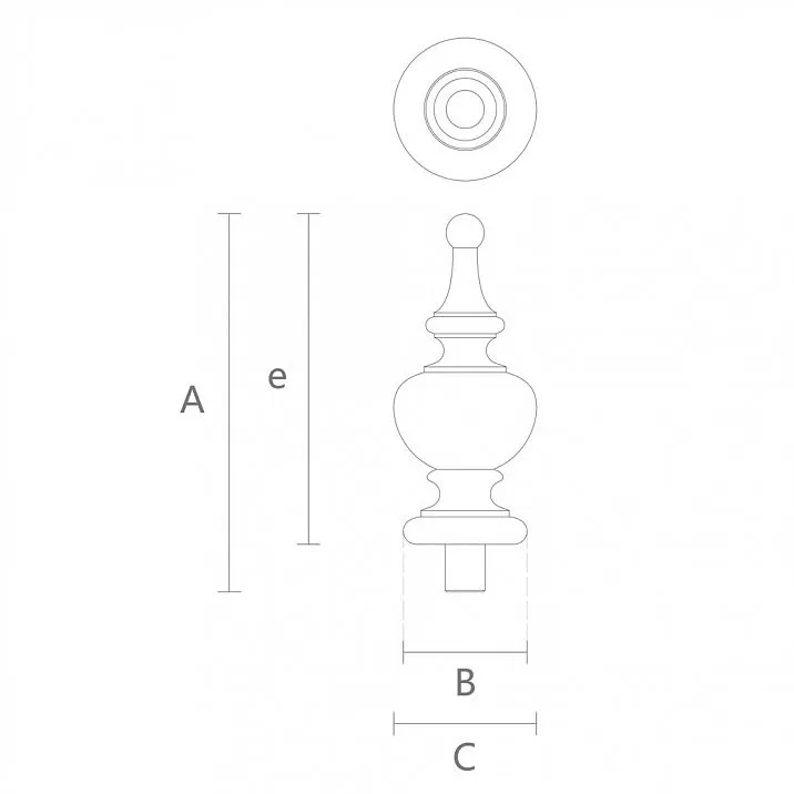 Навершие на столб L-115 из дерева дуба или бука чертеж