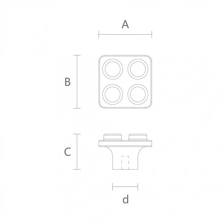 Solid beech handle Module HL-049 for interior design