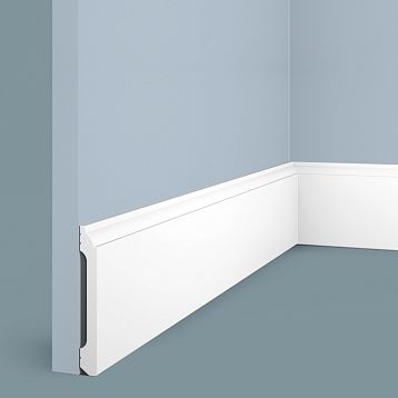 HI WOOD polystyrene floor skirting board B100C, 100 mm height, white color