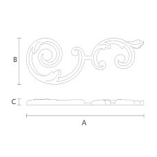 Деревянный декоративный элемент N-284R с резьбой по дереву чертеж
