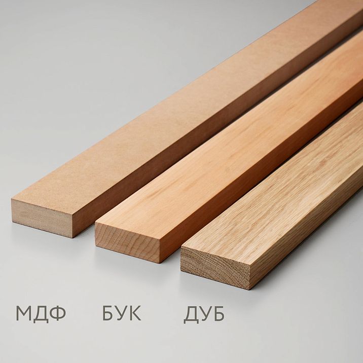 Material selection: beech, oak, MDF