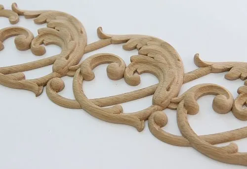 Refined wooden pattern with smooth curves and decorative elements