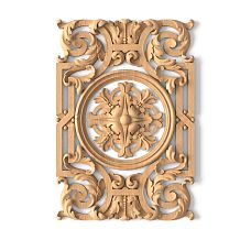Wood carving with floral pattern - carved insert N-334 for walls and ceilings