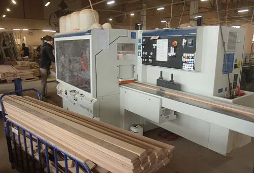 Production process of wooden profile on high-precision woodworking machines in a modern workshop
