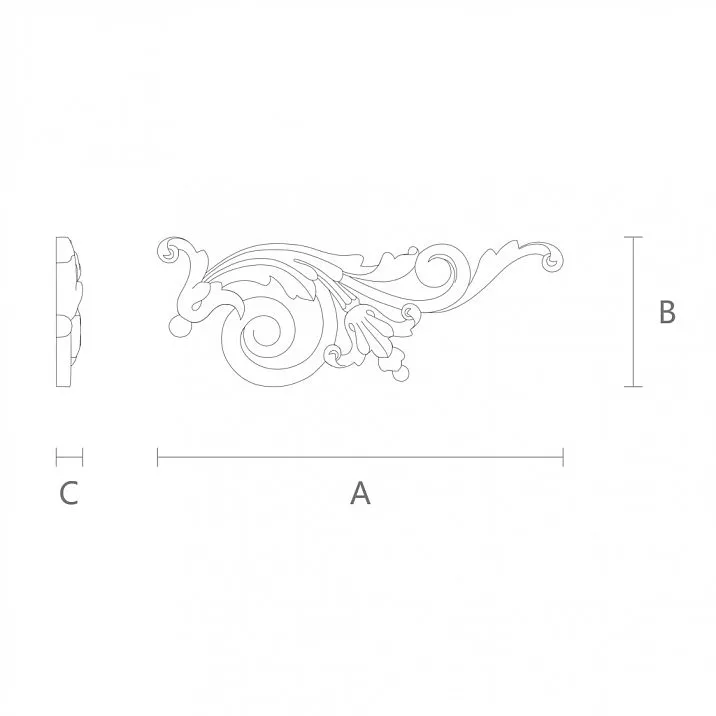 N-186R Furniture Overlay with Engraving Drawing