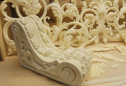 Polyurethane stucco with carved ornament