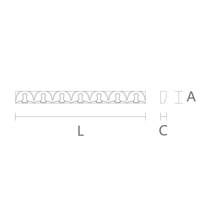Molding overlay KPU-071 polyurethane, furniture and wall finishing element drawing