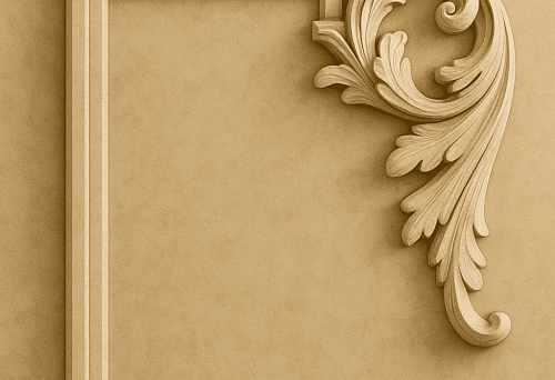 Decorative corner molding in a classical interior