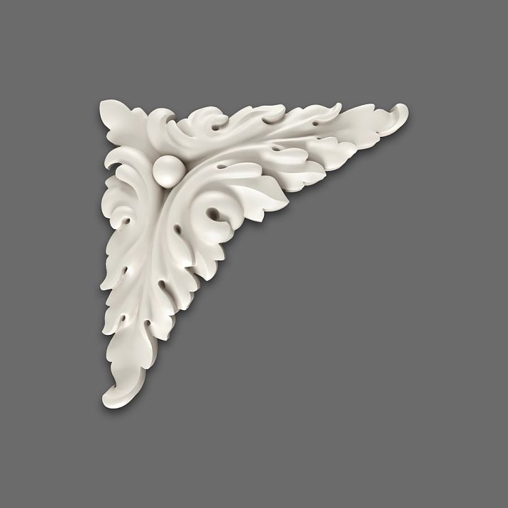 Beautiful polyurethane ornament NPU-227 with plant motifs for decoration