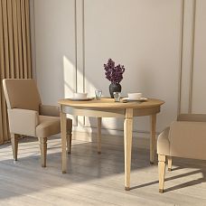 Round wooden table STL-030 in the living room interior