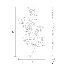 Schematic illustration of NPU-467R molding decor dimensions for mounting on various surfaces