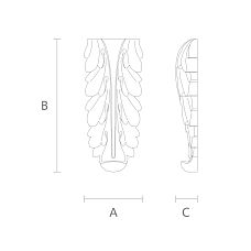 Накладка из дерева с цветочным рисунком чертеж