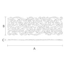 Резьба по дереву в виде вензеля - резная накладка N-354L чертеж