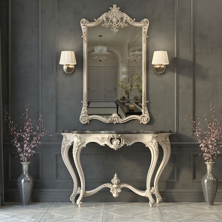 Console Versailles 006-001 in natural wood, classic design