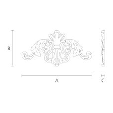 Накладка N-134 из дуба или бука с красивым узором чертеж