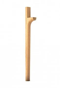 Modern furniture leg MN-226 made of light solid wood with curved shape.