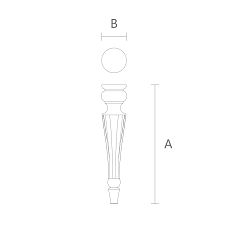 Drawing of wooden legs for furniture
