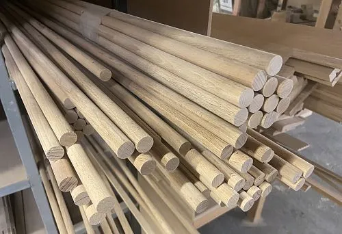 Natural round molding for walls and furniture decoration.