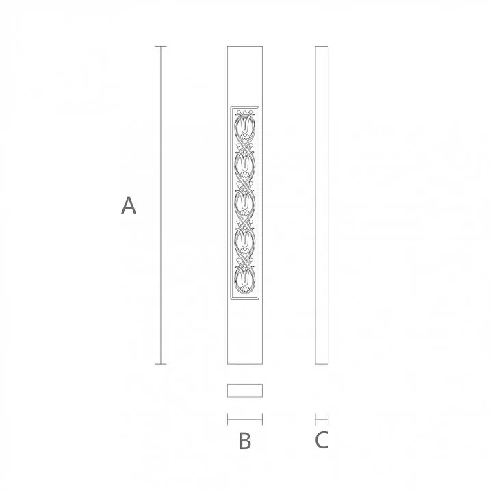 Flat wooden baluster for staircase decoration L-100.01