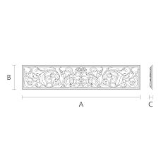 Накладка прямоугольная из дуба или бука N-176 с резьбой чертеж