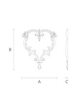Набор резных накладок из дерева с цветами и листьями схема