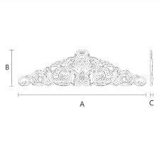 Wooden interior decor - carved overlay N-327 made of oak or beech drawing