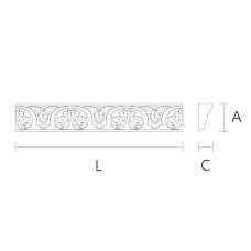 Drawing of wooden molding K-030.01 with dimensions, buy molding from solid wood, technical specifications