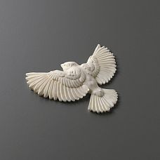 Decorative bird NPU-492R made of polyurethane - an elegant sparrow in flight for interior decor
