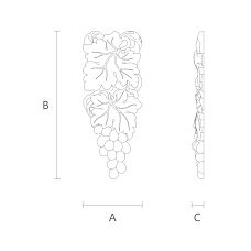 Накладка N-254L  для декора интерьера, стен, потолков, фасадов чертеж