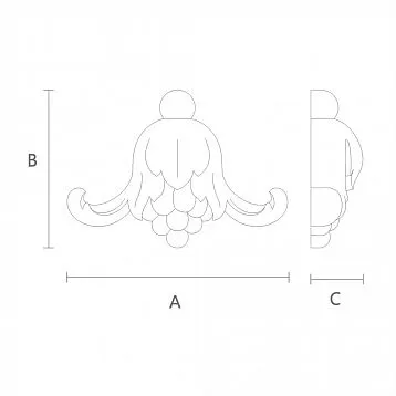 Carved Wooden Inlay N-325 with Floral Ornament