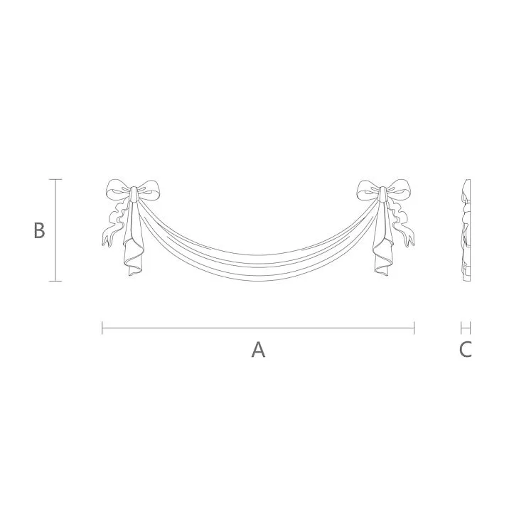 Wooden decor for classic interior drawing