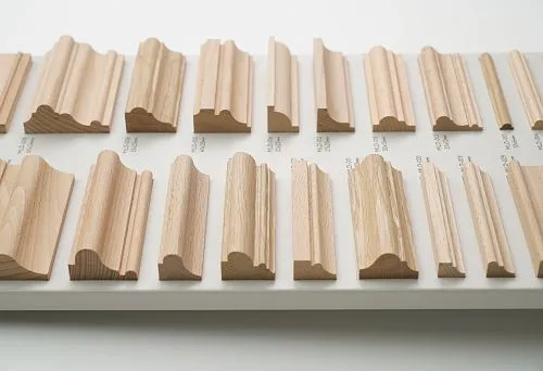 Wooden moldings of various profiles and sizes from solid wood &mdash; samples