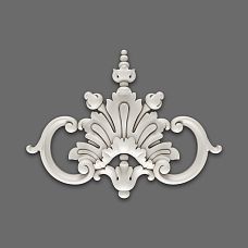 Лепной декор NPU-244 — элегантная полиуретановая накладка с детализированными классическими завитками 