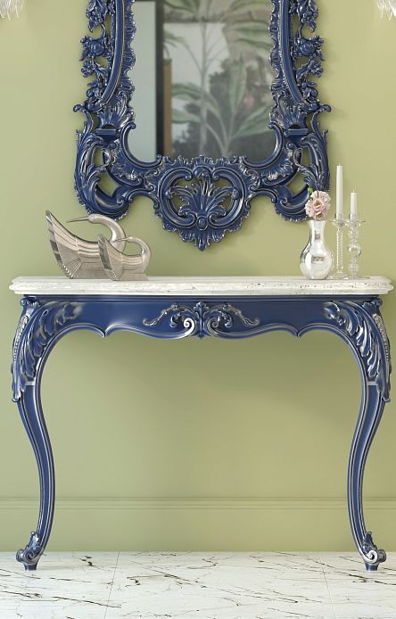 Console STL-002 with curved legs and marble top