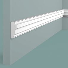 Wall molding D40V2 from white polystyrene Hi Wood with classic multi-step relief 40x16.5x2000 mm