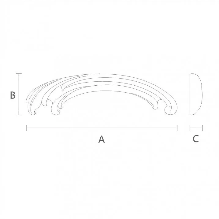 Carved wooden decoration N-432L drawing