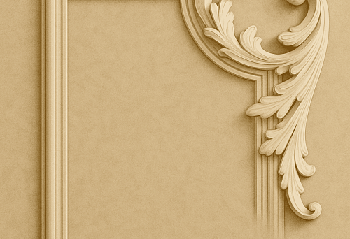 Decorative molding for framing a doorway with an elegant ornament in classic style