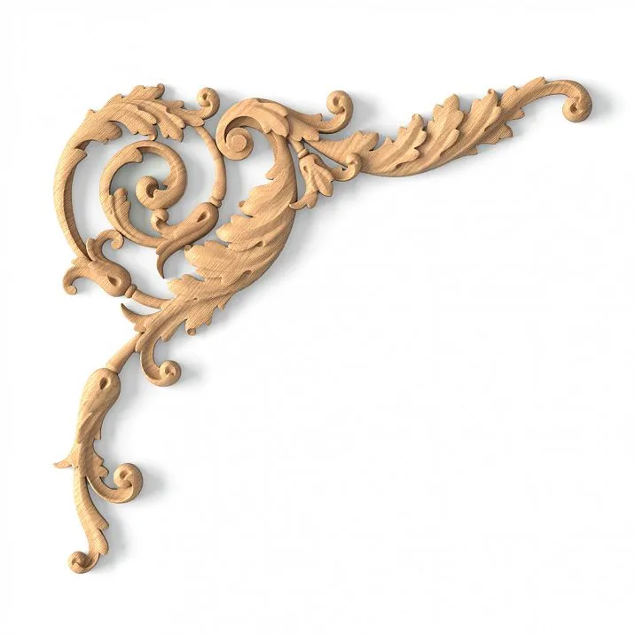 Wooden insert with lace pattern