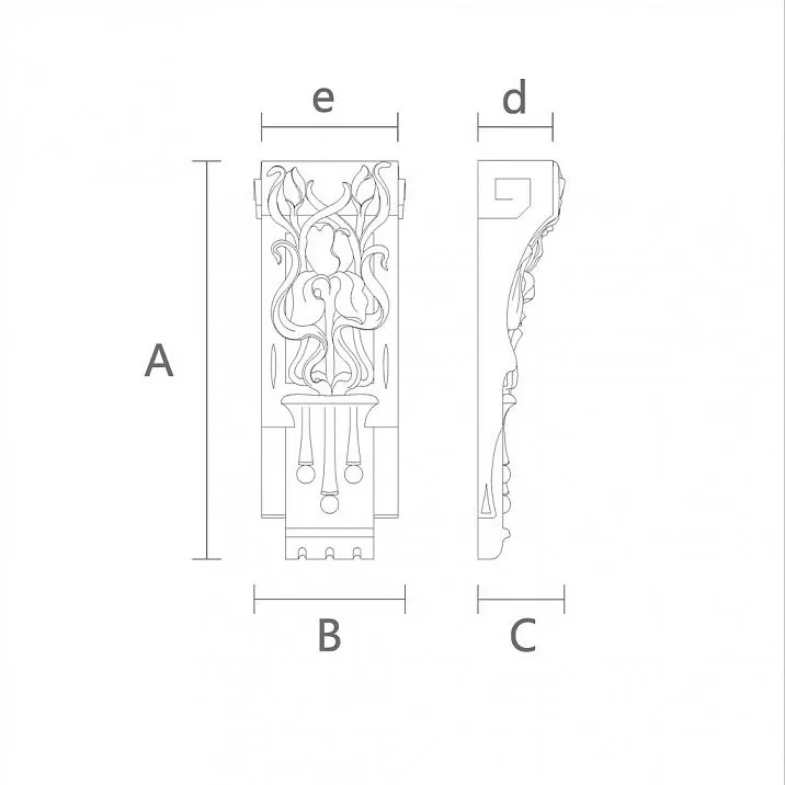 Luxurious Bracket KR-053 in Interior Design Drawing