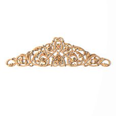 Carved overlay N-327 made of wood with floral ornament on white background