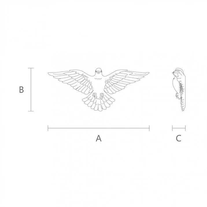 Maskaron "Dove NC-457-1" &mdash; woodworking drawing for church decoration