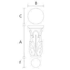 Архитектурная Капитель Пилястры KL-052 чертеж