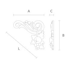 Elegant carved pattern on wooden insert N-212L drawing