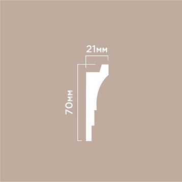 Ceiling cornice polystyrene HI WOOD A70V1 white 70x21 mm balanced profile