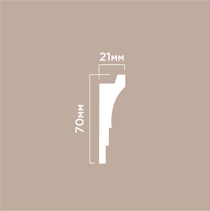 Crown A70V1 POLYSTYRENE HI WOOD 70mm x 21mm x 2.0m &mdash; drawing