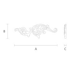 Carved Decor for Doors: Wooden Overlay N-158L Drawing