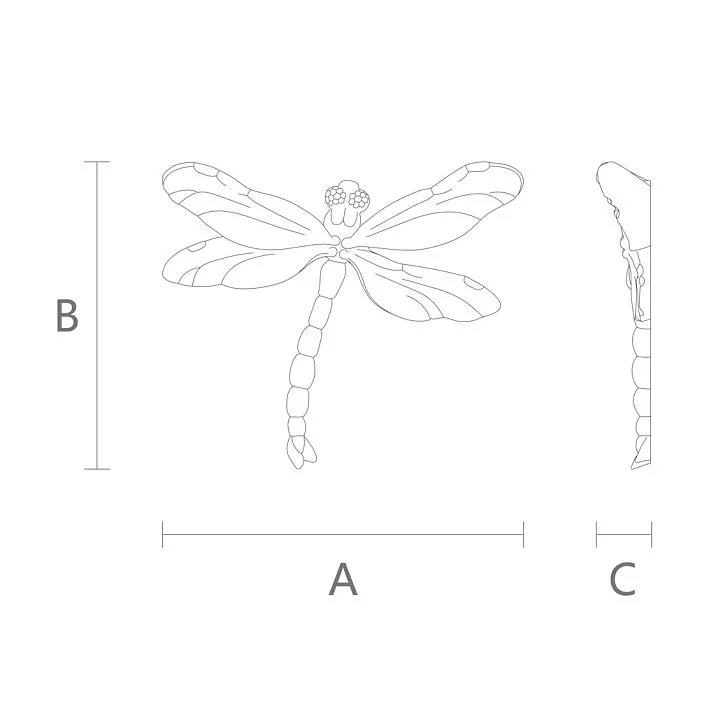 Molded decoration NPU-485 Dragonfly from polyurethane &mdash; drawing