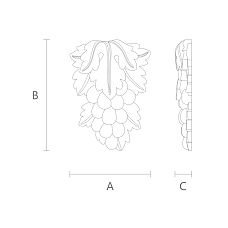 Wooden decorative element with carved flower design